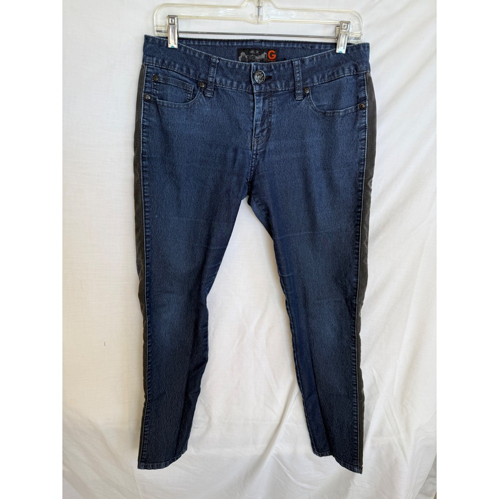 G by GUESS Womens Dark Wash Tuxedo Stripe Skinny Jeans Blue R32A0901000 Size 30